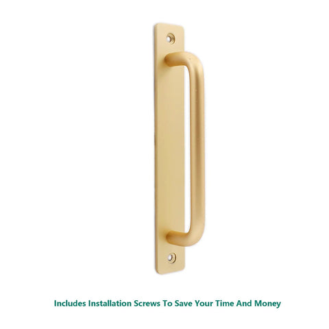 2 Pack Rustic Barn Door Handles In Golden Aluminum Alloy, 7 Inch Modern Sliding Door Pulls For Kitchen Cabinets And Shed