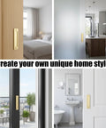 2 Piece Sliding Barn Door Closet Handles Set With Gold Coating installed in various home settings