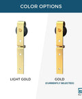 Gold Finish Bifold Sliding Barn Door Hardware Kit For Two Doors 36 Inch Track Heavy Duty Metal System color options display