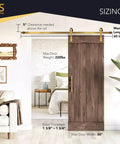Gold Barn Door Hardware Kit For 59 Inch Sliding Track Internal Modern Interior Aluminum Kit With Brushed Brass Finish Complete Mounting Hardware Smooth Operation No Door Included Ready To Install