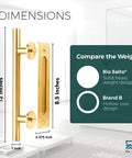 Big Wheel Barn Door Hardware Kit For Sliding Track Set With Large Rollers And Gold Finish Handle Bar dimensions and weight comparison
