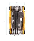 M20 Gold Bicycle Multi Tool With Hex Wrenches Two To Eight Millimeter Open Wrench compact view with integrated tools, 89mm size