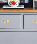 Gold Bow Knobs For Dresser Set Of 4 Brass Drawer Knobs Decorative Vintage Gold Handles on gray dresser drawers