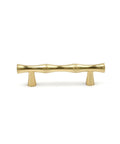 Aluminum Alloy Bamboo Shape Cabinet Handles 2 Pack Drawer Pulls 3.7 Inch Length 2.5 Inch Center To Center Hole Distance Gold Brass Retro Antique Finish