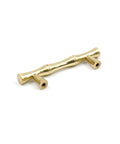 Aluminum Alloy Bamboo Shape Cabinet Handles 2 Pack Drawer Pulls 3.7 Inch Length 2.5 Inch Center To Center Hole Distance Gold Brass Retro