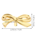 Gold Bow Knobs For Dresser Set Of 4 Brass Drawer Knobs with measurements shown, decorative vintage gold handles for cabinets and wardrobes.