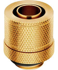 Gold XF Compression Fittings For Water Cooling 10/13 Mm 3/8 To 1/2 Inch ID OD Four Pack With G1/4 BSPP Threads Solid Brass Durable Finish