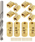 Hidden Brass Barrel Hinges Set With 8 mm Drill Bit for Wooden Boxes Jewelry Boxes and DIY Hand Craft Projects