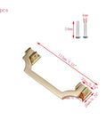 Gold Brushed Cabinet Handles Pulls Set Of 4 Zinc Alloy Drawer Knobs With 96mm Hole Center, 115mm Length, shown with screws