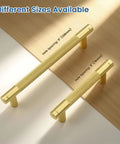 Two sizes of Diamond Knurled Gold Cabinet Pulls Set For Kitchen 5 Inch Hole Center Aluminum Alloy Handles on wooden surface