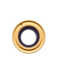 Gold RCMT0602M0 P1025 milling cutter insert for steel, front view, 0.236 in diameter, TiAIN coated, part of 20 Pack RCMT0602M0 P1025 And RCMT0602M0 P1130 Circular Milling Cutter Inserts For SGCR LSRDCN Holders Beefy Hard Alloy With Nanoscale TiAIN Coating 0.236 Inch Diameter By 0.09 Inch Thick Gold For Steel Processing Gray For General Processing.