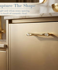 Gold Crystal Drawer Pulls 4 Pack 3-3/4 Inch Hole Center installed on elegant dresser, featuring polished finish with teardrop crystal accents.