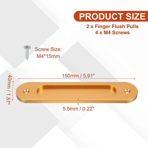Oval Recessed Sliding Door Finger Flush Pulls 6 Inch Pack Of 2 Stainless Steel Pocket Door Pull Handles With Screws For Home