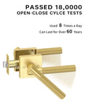 Gold Privacy Door Handle Set 1 Pack With Interior Keyless Lever And Knobs For Bedroom Or Bathroom, durability test results