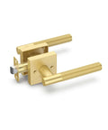 Gold Privacy Door Handle Set 1 Pack With Interior Keyless Lever And Knobs For Bedroom Or Bathroom
