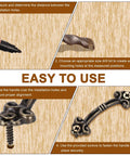 Installation guide for 20Pcs Mini Decorative Drawer Pulls Gold Finish with step-by-step mounting instructions on wood surface.