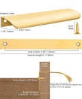 Diagram of 10 Pack Gold Finger Pulls For Cabinets And Drawers 6 Inch Edge Concealed Mount Modern Aluminum Brushed Gold with dimensions.