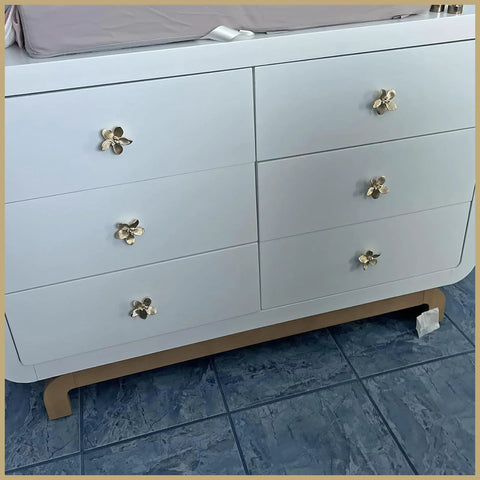 Gold Flower Cabinet Knobs Set