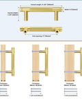 Gold Knurled Cabinet Pulls Set of 30 With 5 Inch Hole Center Aluminum Alloy Handles dimensions and installation guide