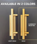12-Inch Gold Barn Door Handle Kit With Latch Lock Set For Closet Sliding Doors, two color options, light gold and gold.