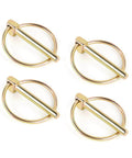 4 Pack Heavy Duty Stainless Steel Gold Lynch Pins With Ring For Trucks Tractors Trolleys Lawn Mowers And Trailers One Quarter Inch By One And Three Quarter Inch Zinc Coated Six Millimeter By Forty Five Millimeter Corrosion Resistant