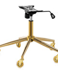 Metal Base Replacement Set For Office And Gaming Chairs With Bottom Plate Stand Cylinder And Five Durable Rubber Caster Wheels Designed For Heavy Duty Stable Gold Tone Base Smooth Quiet Rolling With Precision Bearings And Universal Fit Easy Install.