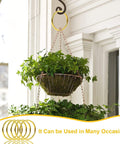 Hanging plant basket supported by gold metal O ring from set 60 pcs in 6 sizes for multipurpose DIY projects.