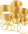 Gold Metal O Rings Set 60 Pcs In 6 Sizes Multi Purpose Buckle Loop Rings For Hardware Bags DIY Keychains Belts Craft Projects
