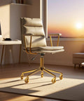 Metal Base Replacement Set For Office And Gaming Chairs With Bottom Plate Stand Cylinder And Five Durable Rubber Caster Wheels Designed For Heavy Duty Stable Gold Tone Base Smooth Quiet Rolling With Precision Bearings And Universal Fit Easy Install.