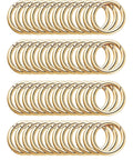 50 Pack 1 Inch Metal Spring O Rings Set With Round Carabiner Clips Snap Hooks for Keychains, Purses, Shoulder Bags and DIY Crafts in Gold