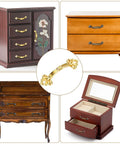 20Pcs Mini Decorative Drawer Pulls Gold Finish 1.9 Inch Zinc Alloy Cabinet Handles for dressers and jewelry boxes.