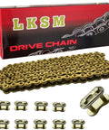 Gold 420 Motorcycle Chain 132 Link Standard Roller Chain With 10 Master Links for 100cc 110cc 125cc Dirt Pit Bike ATV Quad