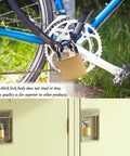 2 Pack Small Keyed Padlocks 32mm Locker Locks In Gold securing a bicycle and gym lockers, compact hardened alloy.