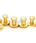 Gold Plated Solid Brass Ball Head Screw Back Rivet Studs 10 Pack For Leathercraft 5 Mm Top Head Diameter 9 Mm Height