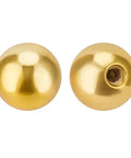 1 Pair Screw Ball Backings For 0.95mm Threaded Posts, 3mm To 4mm Round Ball Stud Earring Stoppers, Gold Plated 925 Sterling Silver