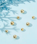 1 Pair Screw Ball Backings For 0.95mm Threaded Posts, 3mm To 4mm Round Ball Stud Earring Stoppers on blue background
