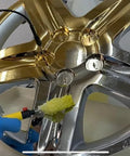 Chrome Plating Kit With Brush System 24K Gold Solution Three Step Process Removes Chrome Activates Nickel Plate And Applies Real 24K Gold Finish on wheel rim.