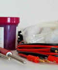 40 Amp High Power Gold Plating Kit with solutions, featuring 4 oz 24K gel, chrome stripper, and plating brushes for cars and motorcycles.