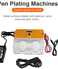 Gold Plating Kit For Jewelry With Electroplating Pen Lightweight Portable Plating Tool Set For Gold Silver Rose Gold And Nickel Plating Includes Electroplating Solutions with visible power cords and pen.