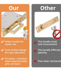 Comparison of Pocket Door Edge Pull And Recessed Finger Flush Pull In Gold Finish Hidden Door Handle Set with push auto bounce switch