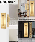 Pocket Door Edge Pull And Recessed Finger Flush Pull In Gold Finish Hidden Door Handle Set With Push Auto Bounce Switch Six Inch Long Embedded Installation Large Comfortable Handle Durable Hardware For Pocket Doors installed view in home interiors.