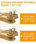 Privacy Handle With Hidden Pull And Recessed Latch For Thick Wooden Doors in Rectangular Gold Finish with measurements