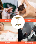 Gold Rolling Salon Cart On Wheels Mobile Styling Station For Hairstylists Aluminum Tray Cart with locking casters in center