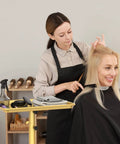 Gold Rolling Salon Cart On Wheels Mobile Styling Station For Hairstylists Aluminum Tray Cart Adjustable Height Spacious Top Surface