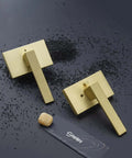 Gold Satin Brass Privacy Door Lever For Interior Bathroom With Silent Mechanism And Push Button Lock Exterior Lever Included