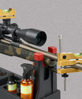 Scope Leveling Kit With One-Sided Barrel Clamp And Magnetic Reference Level Bubble In Gold Finish For Fast Install on rifle