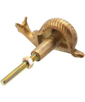 Vintage Metal Snail Shaped Cabinet Knob 2 Piece Set With Mounting Screws, Gold, Side View