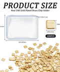 Gold Chip Solder Set 200Pcs 2x2mm 24K Gold Plated Brass Solder Chips Flux for Jewelry Making and Electronics Soldering