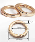 2 Pack 1 Inch Spring O Rings For Purses And Handbags, Gold Finish, Easy Spring Opening Clips For Adjustable Strap Lengths