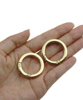 2 Pack 1 Inch Spring O Rings For Purses And Handbags, Gold Finish, Easy Spring Opening Clips For Adjustable Strap Lengths And Key Rings